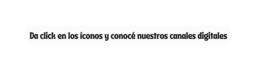 Da click en los íconos y conocé nuestros canales digitales